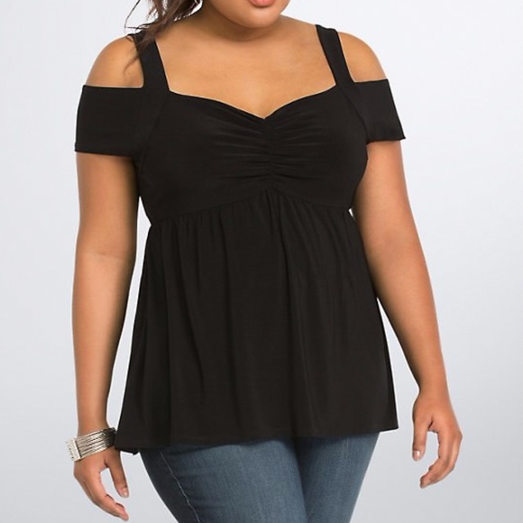 torrid Tops - Torrid Cold Shoulder Babydoll Top